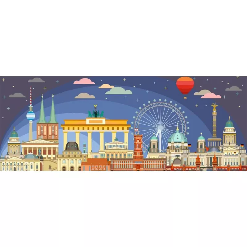 Jigsaw puzzle Ravensburger Panorama Night in Berlin 1000 pieces, panoramic format