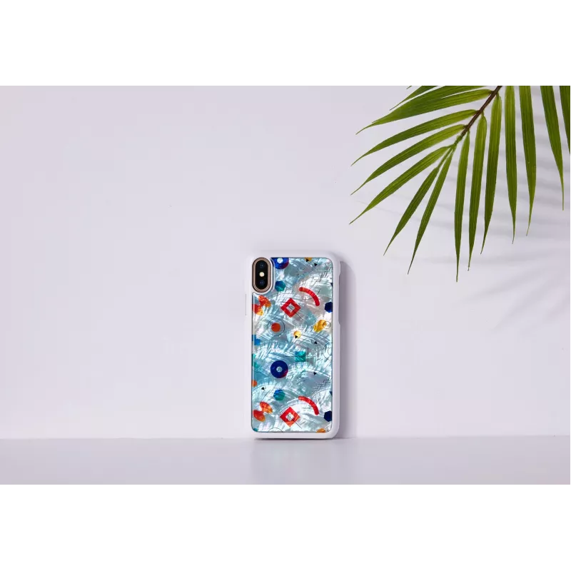 Phone case iKins for iPhone XS / iPhone X S – white poppin rock protective back cover