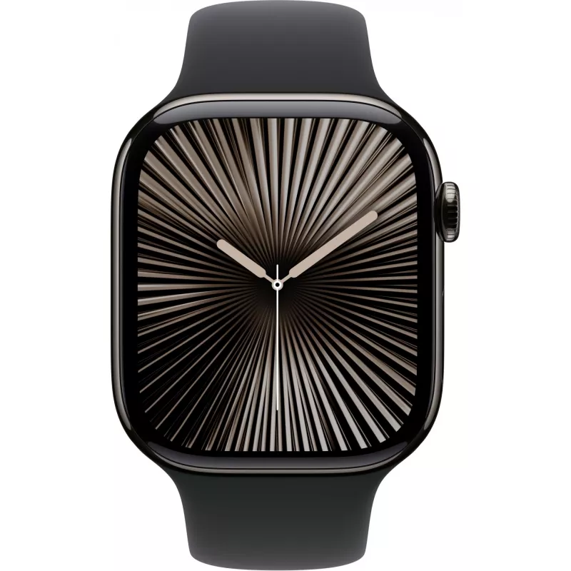Apple Watch S10 Schiefer Titanium Sport Band Schwarz- S/M GPS + Cellular 46mm MWYD3QF/A 2024
