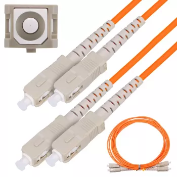 Fibre optic cable Extralink EX.3692 — FTTH OM2 SC‑SC, 1 m, full duplex, red