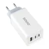 SAVIO LA-07 GaN 65W mains charger, USB, QC4.0+, PD 3.0, White
