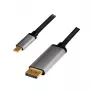 LogiLink CUA0100 Cable Gender Changer DisplayPort USB 3.2 Gen1 Type-C 1.8m Black Grey