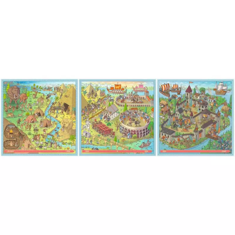 Puzzle UP Geschichte - Steinzeit, Altes Rom, Mittelalter 100, 121 and 144 Pieces
