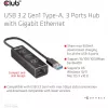 USB Hub CLUB3D USB 3.2 Gen1 Type-A 3 Ports with Gigabit Ethernet