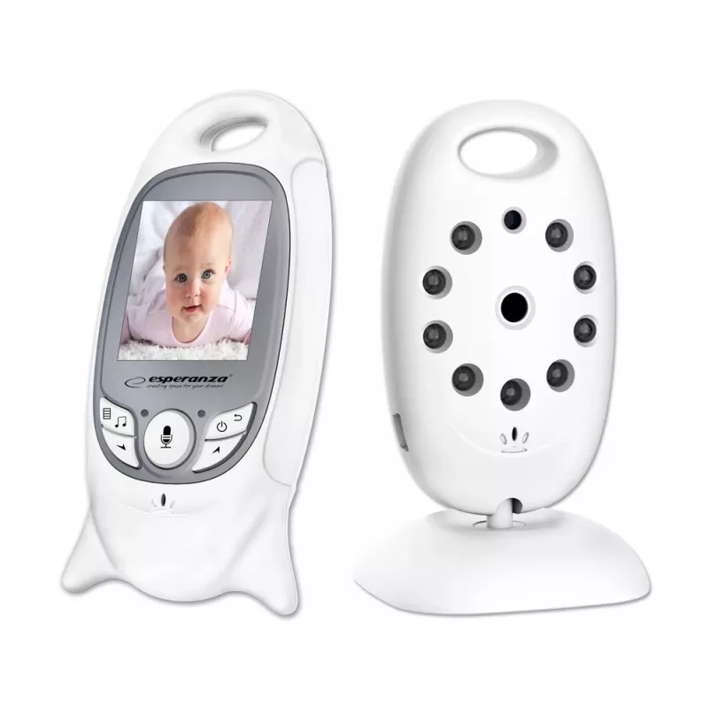 Video baby monitor ESPERANZA EHM001 — 2 inch LCD, 320×240 video, night vision 5 m, temperature sensor, up to 260 m range, rechargeable LiPo 540 mAh
