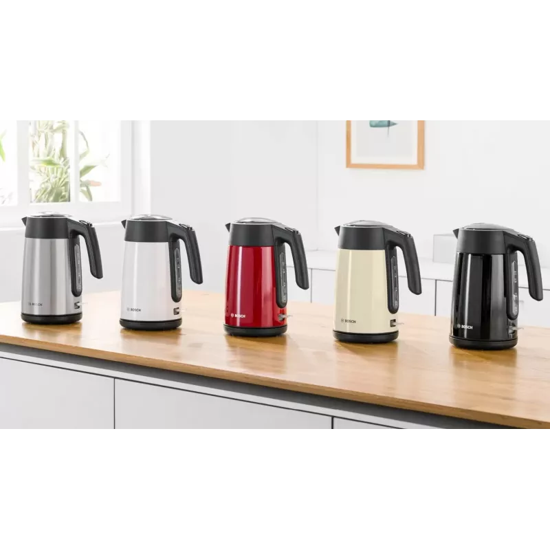 Electric kettle Bosch TWK7L464 — 1.7 L capacity, 2400 W, red, plastic housing