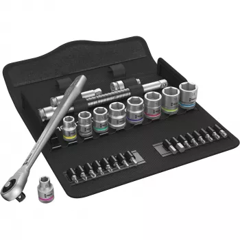 Wera 8100 SB 7 - Steckschlüssel-Set - Schwarz - Chrom - CE - Ratschengriff - 1 Stück(e) - 3/8 Zoll