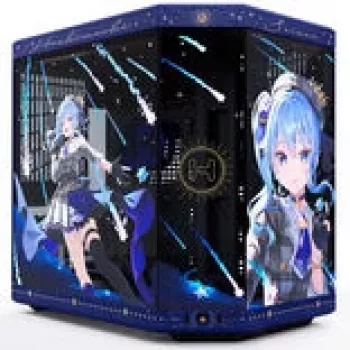 Computer Case HYTE Y70 Hoshimachi Suisei blue Tempered Glass — mid-tower ATX chassis with tempered glass panels