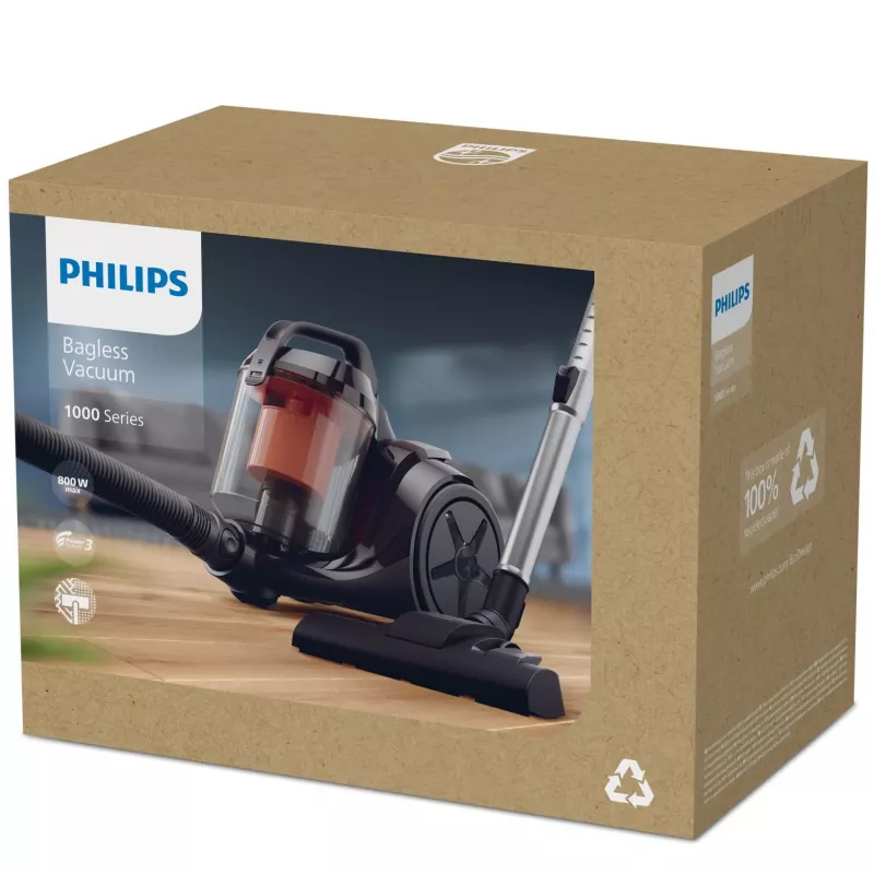 Philips 1000 series XB1142/10 vacuum 1.3 L Cylinder vacuum Dry 800 W Bagless