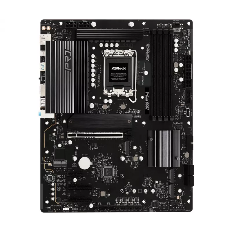 Motherboard ASRock Z890 Pro-A ATX — Intel Z890 chipset, LGA 1851, DDR5, 4x DIMM, 256GB, 2.5Gb LAN, PCIe Gen5