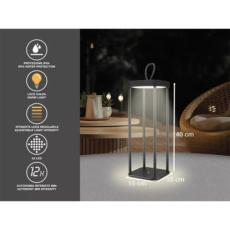 Rechargeable Lantern Beper P207ILI100 — Black, Portable LED Lighting