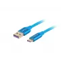 USB 2.0 cable LANBERG CA-USBO-21CU-0010-BL — USB A to USB C, 1 m, blue