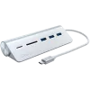 Satechi Type-C Aluminium USB Hub & Card Reader, Silver, ST-TCHCRS