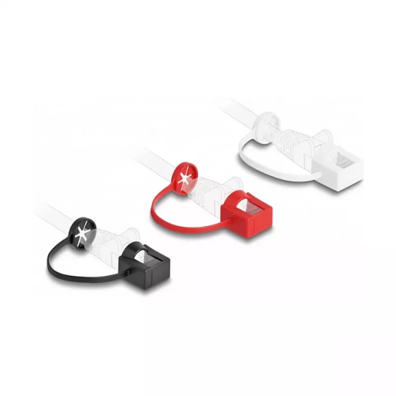 DeLOCK Dust Cover for RJ45 plug with mounting clip 50 pieces set coloured