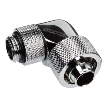 Alphacool Eiszapfen Connector 90 degrees G1/4 inch AG to 16/10mm - Rotatable, chrome Silver