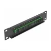 Fiber Optic Patch Panel DeLOCK 10 inch 12 Port SC Simplex green 1U black