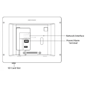 Video intercom Hikvision DS-KH6320-TE1, 7 inch capacitive touchscreen, PoE, 1024×600, MicroSD up to 32GB, Ethernet, Linux