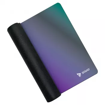 Gaming mouse pad SAVIO Super Speed L Prism Edition — 700×300×3 mm, purple, stitched edges, non-slip base
