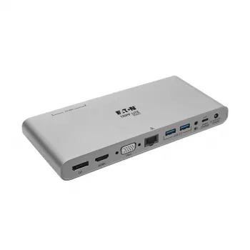 Eaton Tripp Lite USB-C Dock, Triple Display - 4K HDMI/DisplayPort, VGA, USB 3,2 Gen 1, USB-A/USB-C Hub, GbE, 100W PD Charging, International Power Cables - docking station - USB-C