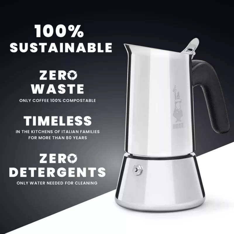 Moka pot BIALETTI Venus box 0.1 L stainless steel, 2 cups, polypropylene handle