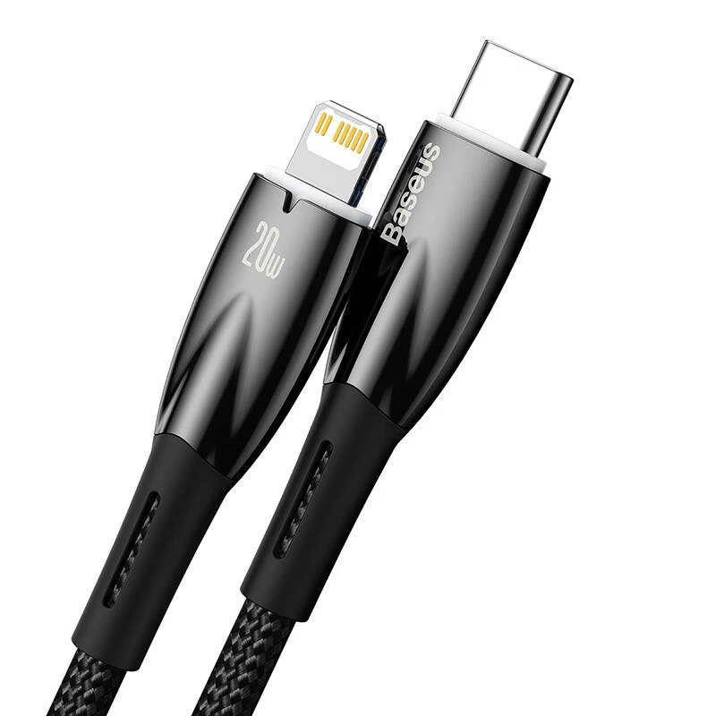 USB-C to Lightning Cable Baseus Glimmer 20W, 2 m — Fast Charging and Data Sync