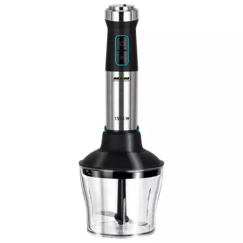 Hand blender MPM MBL-42M — 1500 W, stainless steel housing, variable speed, turbo, attachments