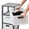 Drawer unit Rotho Country Grey White, 3 drawers, technopolymer, 325×712×375 mm, anthracite/white, with transport wheels