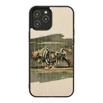 Phone case Man and Wood for iPhone 12 Pro Max — white bull design