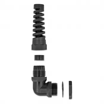 DeLOCK Cable Gland 90° angled PG21 black strain relief