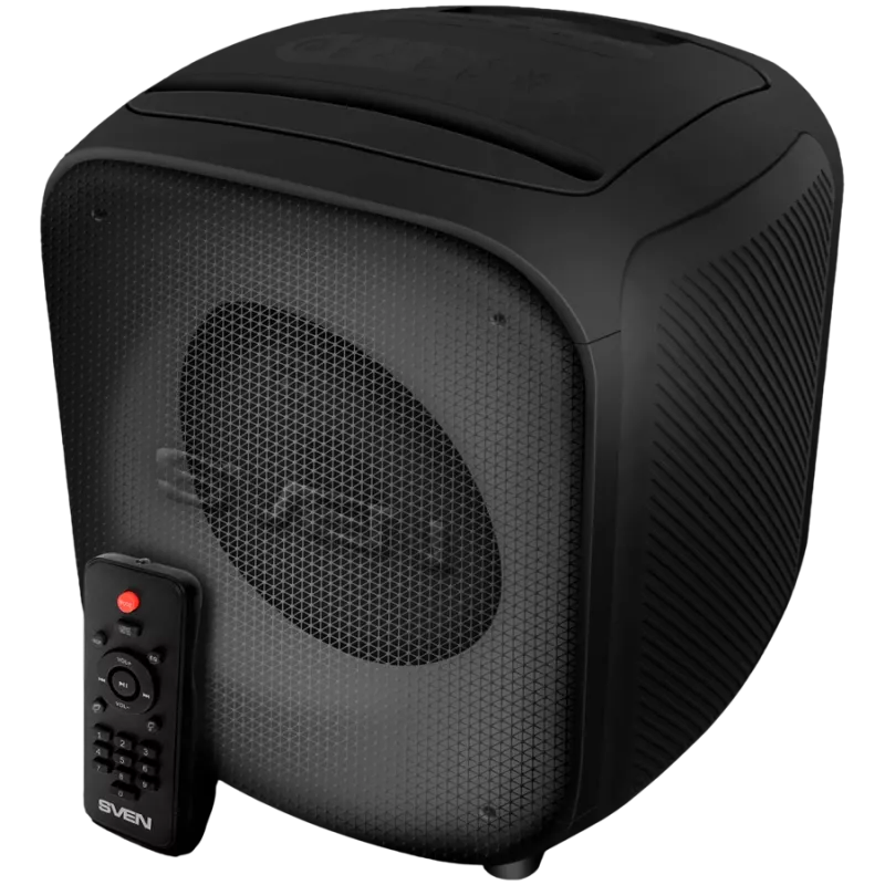 Speaker SVEN PS-555, black, power output 65 W (RMS), TWS, Bluetooth, USB, microSD, RC, lithium battery