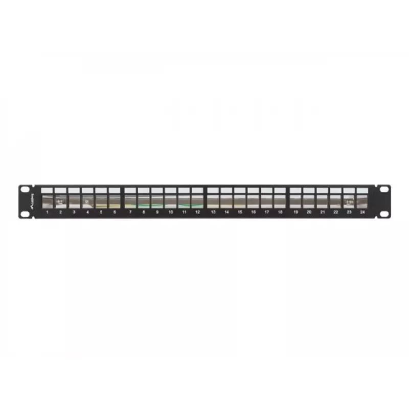 Patch panel empty 24 ports 1U 19 inches ftp for keystone modules black