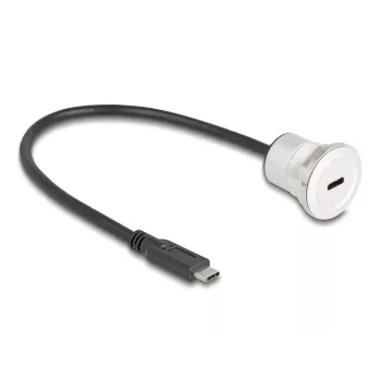 USB Cable DeLOCK 88183 0.3m USB C Black Silver