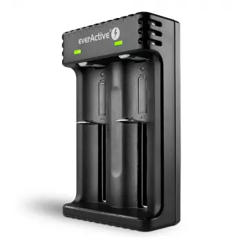 Battery charger everActive LC200 household USB, 2-bay, Li-Ion, supports A/AA/AAA/AAAA/C/D, 5 V input, 4.2 V output, black