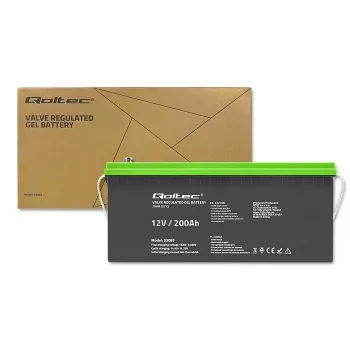 Qoltec Battery gel | 12V | 200Ah | GEL | 59.5kg