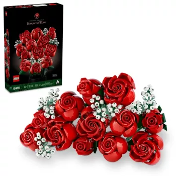 LEGO Icons Bouquet of Roses Artificial Flowers Set for Adults Botanical Collection Home Décor Accessories Valentine’s Day Treat Gifts for Women