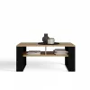 Coffee table top e shop STOLIK KAWOWY ŁAWA MODERN 2P SLIM Dąb Artisan black slats