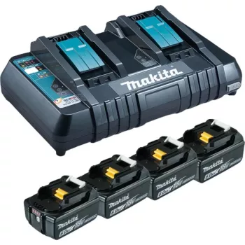 Makita DC18RD - Battery Charger + Battery 4 x - Li-Ion - 6 Ah - 108 Wh - 2 x Battery Charging (199485-6)