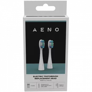 AENO Replacement toothbrush heads, White, Dupont bristles, 2pcs in set (for ADB0001S/ADB0002S)
