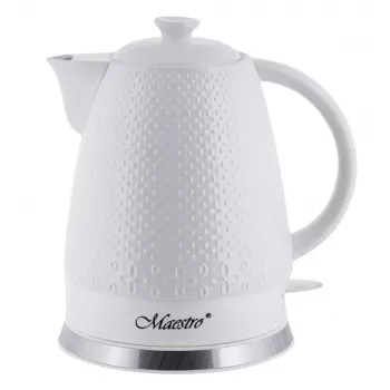 Electric kettle Maestro MR-073 1.5 L 1500 W white, lever control, water level indicator
