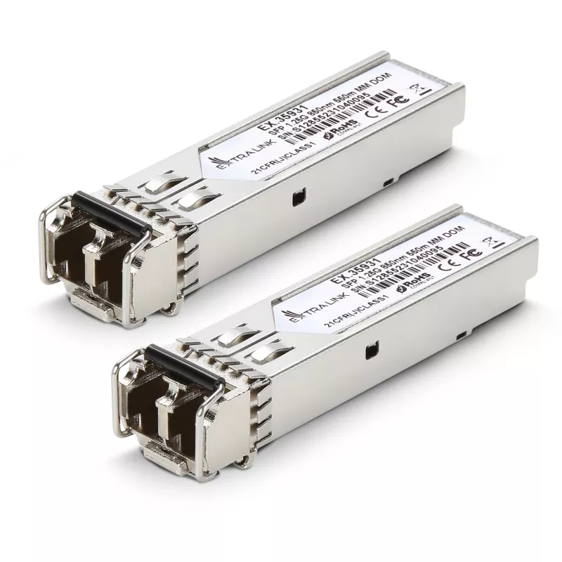Extralink SFP Module SFP 1.25G 2-pack, 1.25Gbps, LC/UPC, 850nm, 550m, Multi Mode, DOM, Dedicated to HP/Aruba