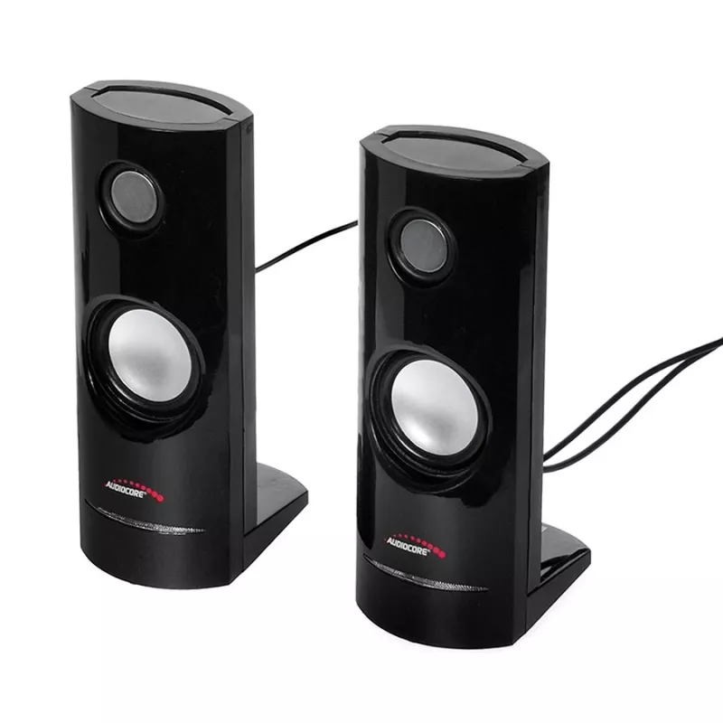 2-way wired PC speaker Audiocore AC860, 2.0 channels, 4 W RMS, USB power, 3.5 mm input, black