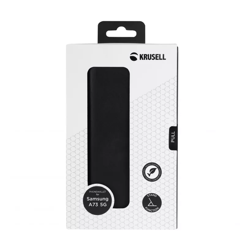 Wallet case Krusell Galaxy A73 5G 17 cm Black 3 card pockets