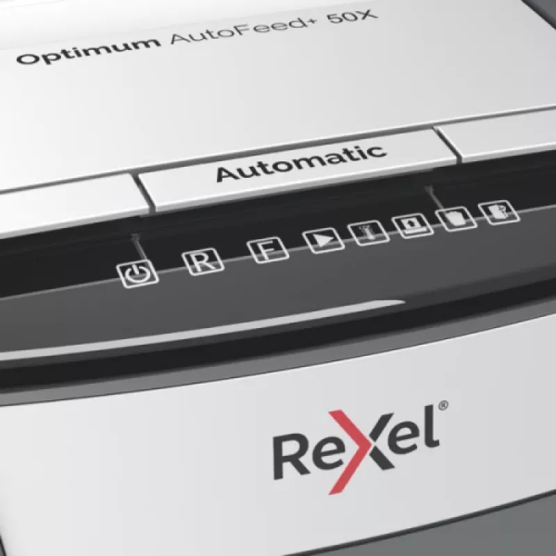 Rexel Optimum AutoFeed+ 50X Automatic Cross Cut Paper Shredder P4