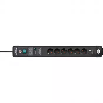 Power Extension Cord Brennenstuhl 1951160606 3m 6 AC Outlets Indoor Black