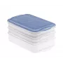 Food storage container set Rotho Rondo 2×0.75L + 1×1.35L transparent blue airtight stackable