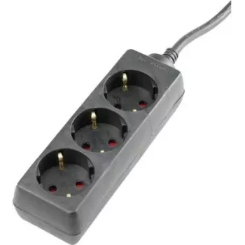 Power strip AS Schwabe 11332 Schuko black — 1 piece, Schuko outlets