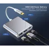 USB C Adapter Hub TB AKTBXVAU3HMPDAV — 3-in-1: HDMI + USB-A + USB-C PD, Silver