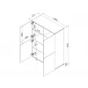 Cama 4D chest of drawers ALMA 100x41.5xH145 cashmere