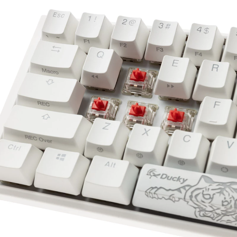 Ducky One 3 Classic Pure White Mini Gaming Keyboard, RGB LED - MX-Red (US) (DKON2161ST-RUSPDPWWWSC1)