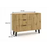 SCANDI 1D3S SLIM OAK ARTISAN CHEST OF DRAWERS